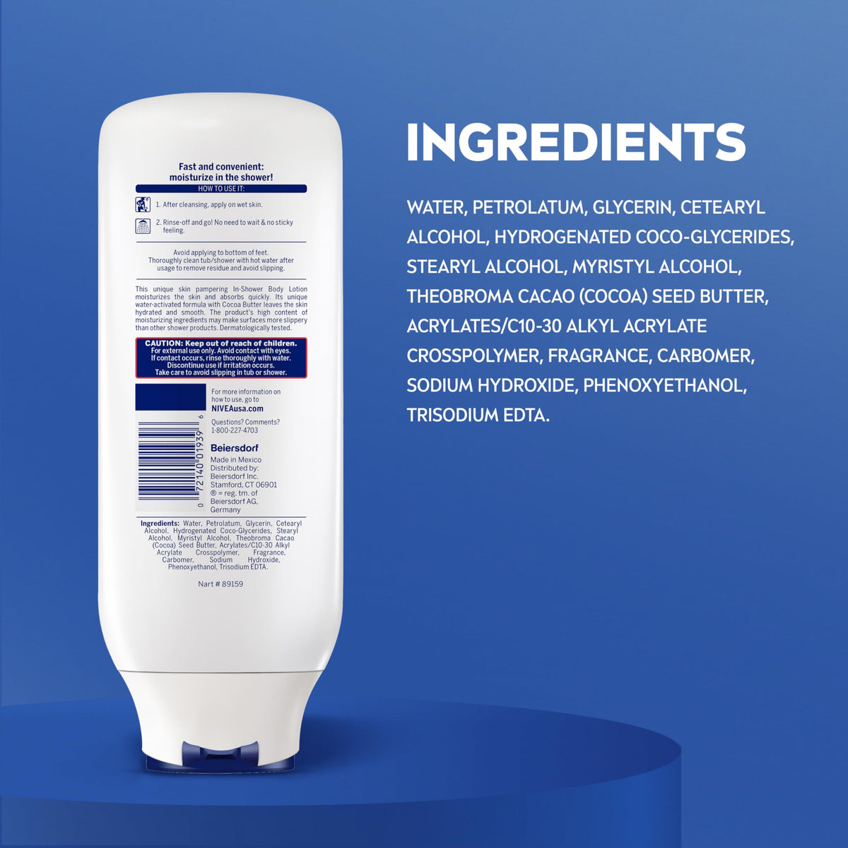 NIVEA In-Shower Cocoa Butter Body Lotion 13.5 Fl Oz