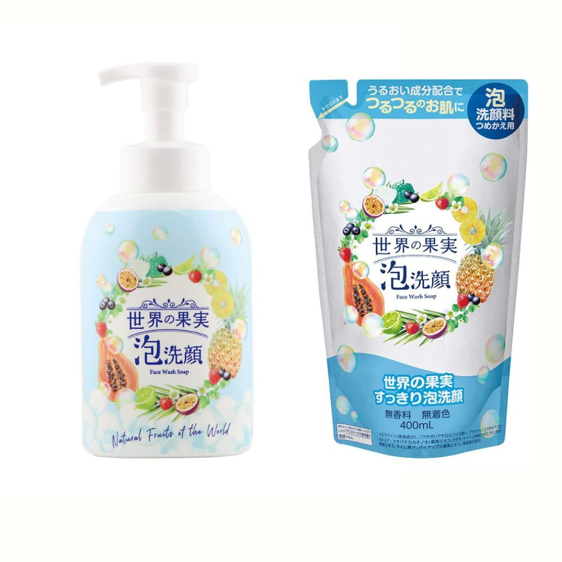 Sekainokajitsu Nettoyant Moussant aux Fruits du Monde 500ml