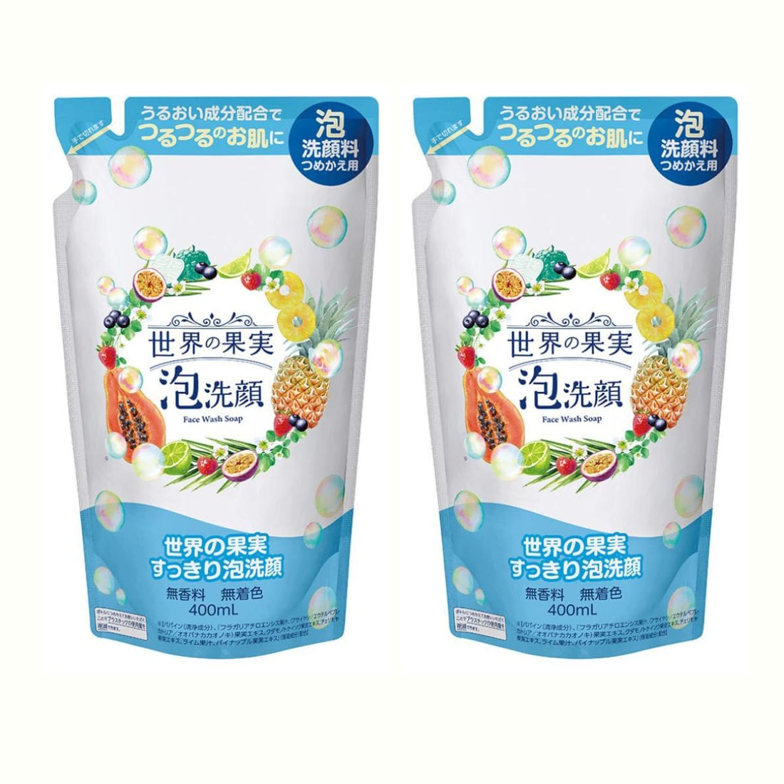 Sekainokajitsu Nettoyant Moussant pour le Visage Recharge 2x