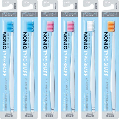 NONIO Toothbrush TYPE-SHARP Set of 6 with Ultra-Fine Bristles