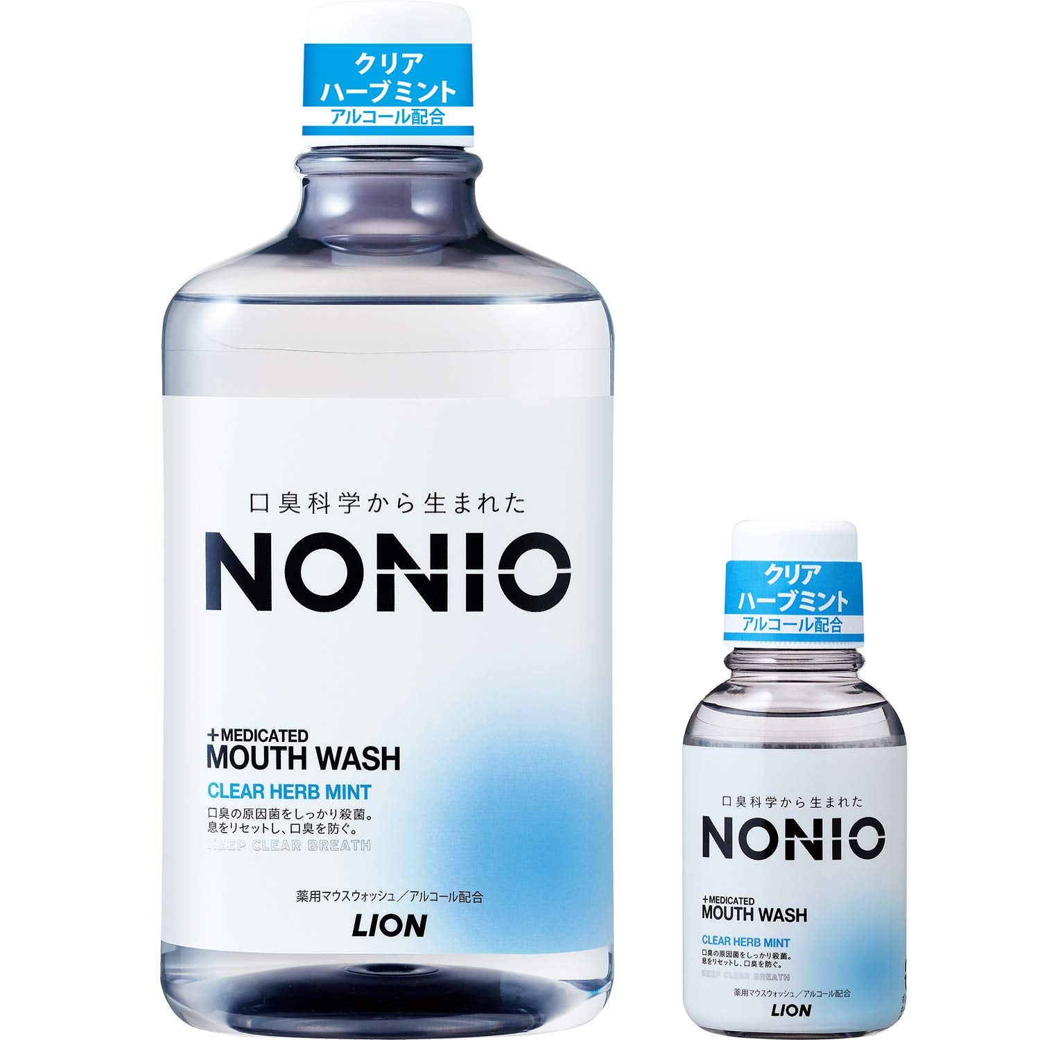 NONIO Mouthwash Clear Herb Mint 1000ml with Mini Rinse 80ml
