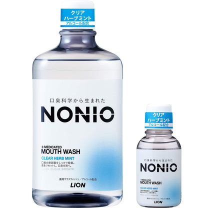 NONIO Mouthwash Clear Herb Mint 1000ml with Mini Rinse 80ml