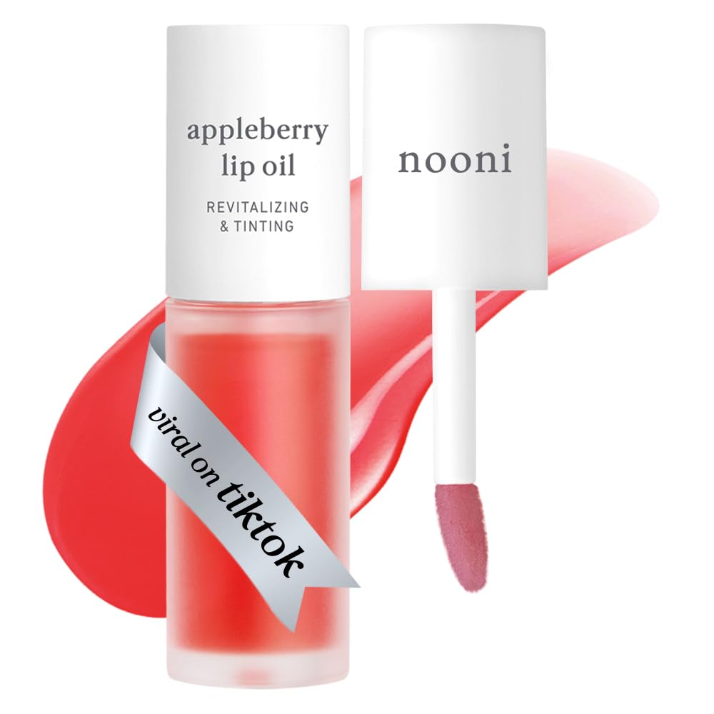 nooni Lip Oil Apple Berry for Hydration and Smooth Finish 3.7ml