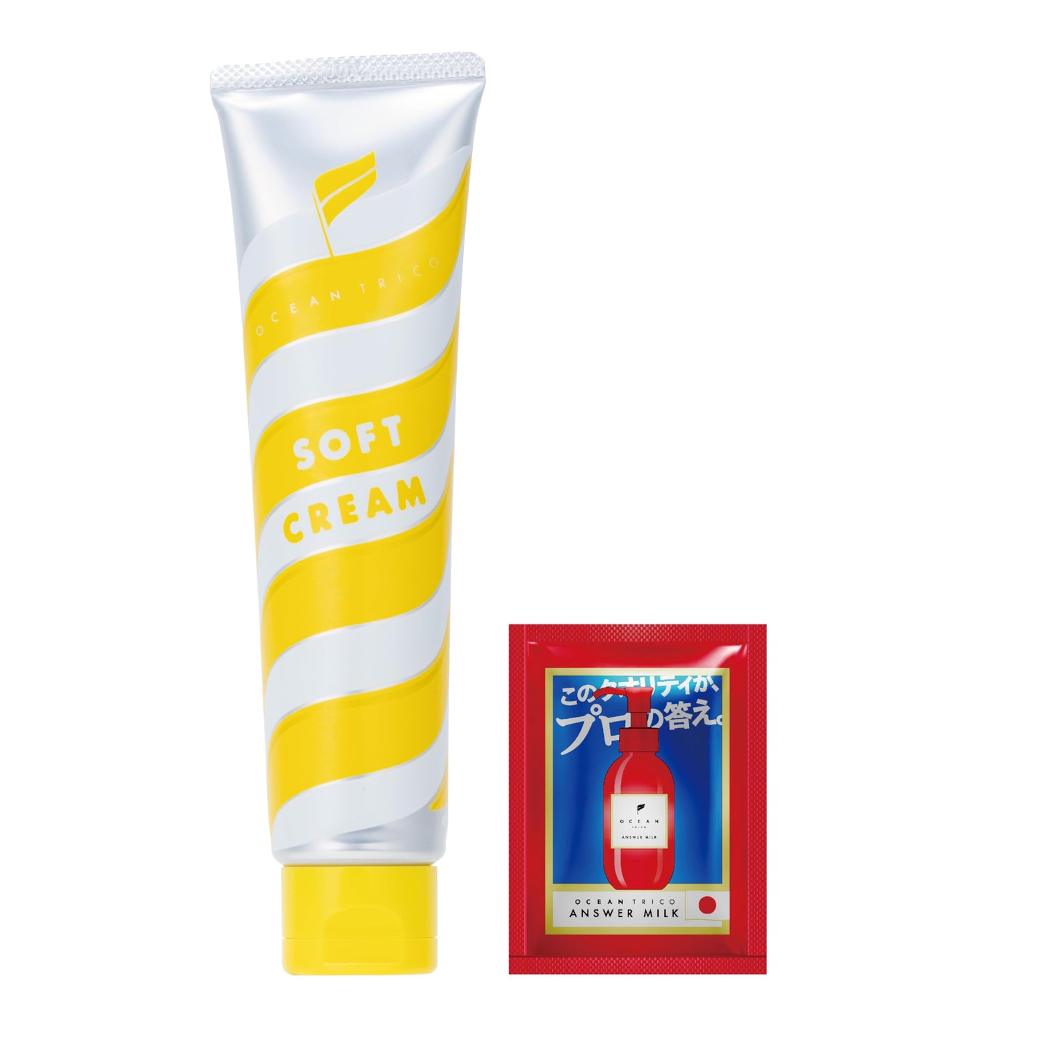OCEAN TRICO Hair Styling Soft Cream 80g with Hair Milk Sachet Bonus