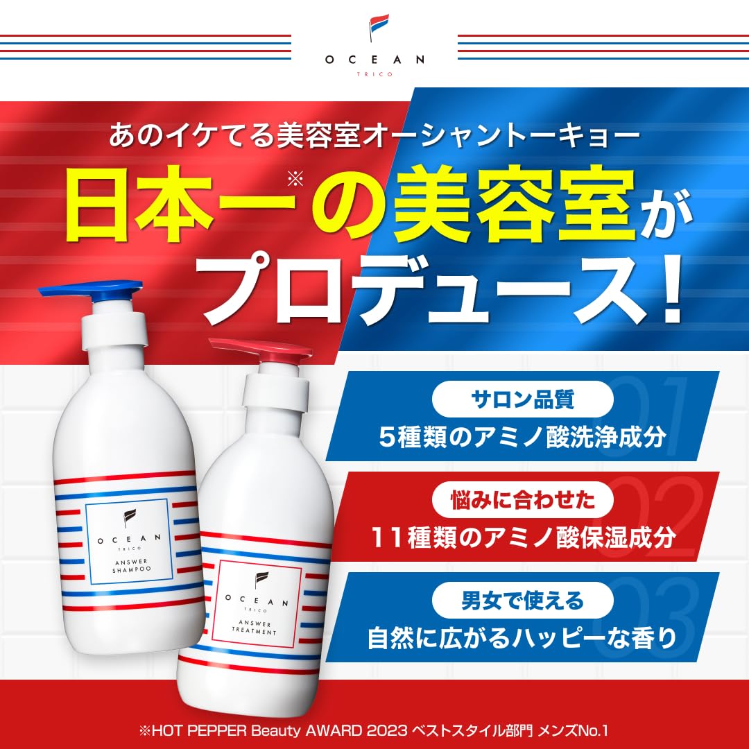 OCEAN TRICO Shampoo Réfilling 350ml pour Cheveux Sains