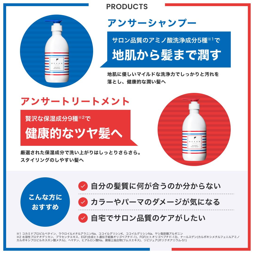 OCEAN TRICO Shampoo et Après-Shampooing Set 400mL avec Parfum Naturel