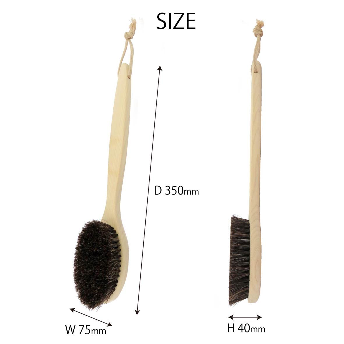 Ohe Body Brush Natural Wood with Soft Horsehair for Gentle Cleansing