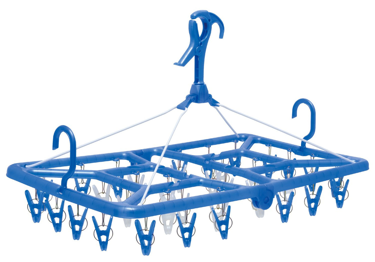 Ohe Hanger Multifonctionnel pour Linge Bleu avec 36 Pinces