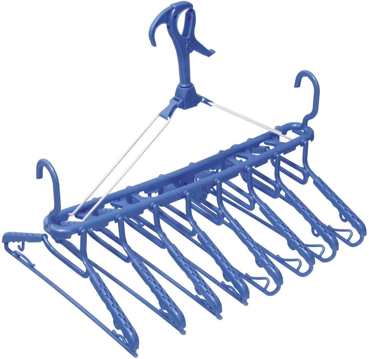 Ohe Laundry Drying Hanger Multi-Use Blue 8-Clip Design