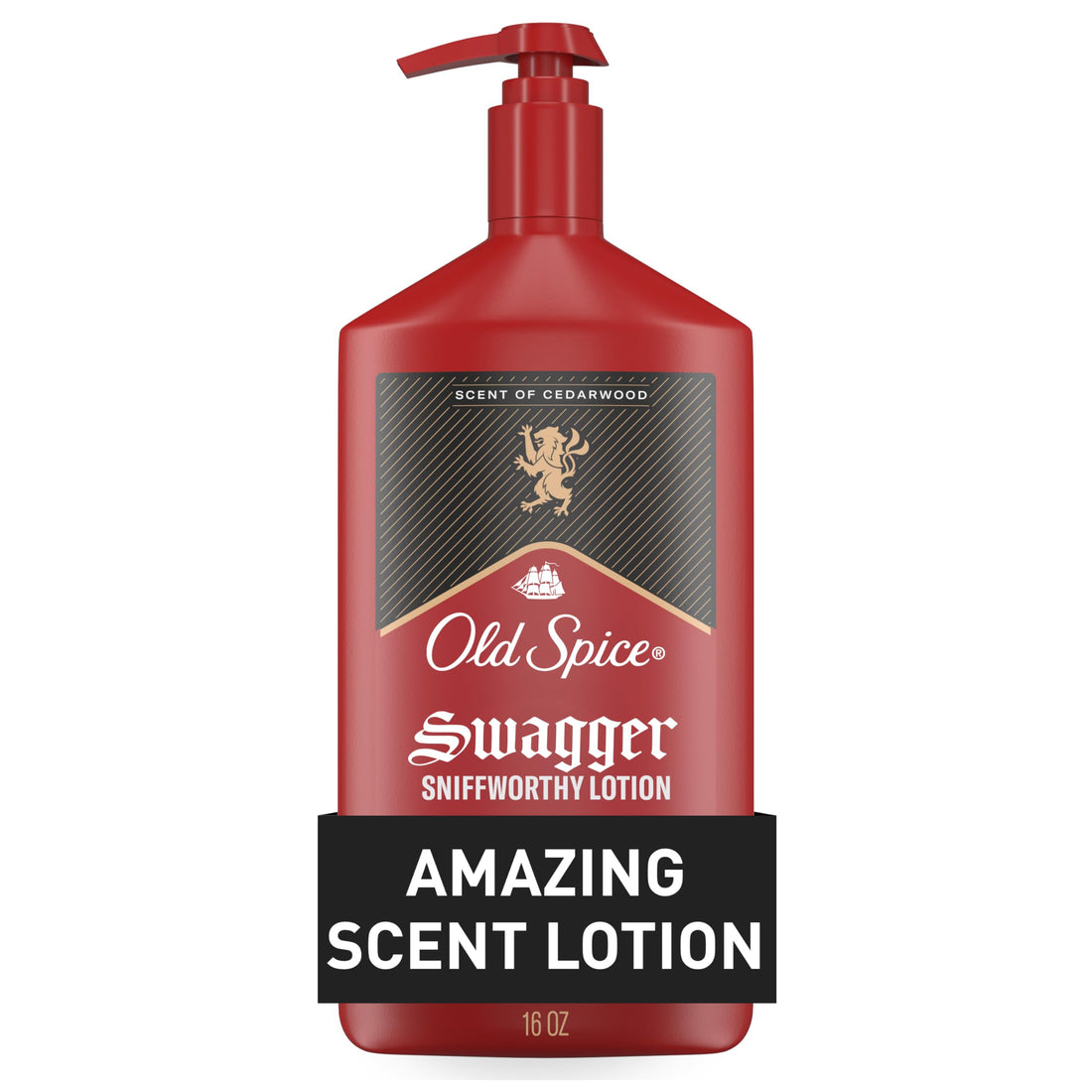 Old Spice Lotion mains, visage et corps pour hommes Swagger, parfum bois de cèdre 453.6 g