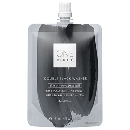 ONE BY KOSE Double Black Clay Facial Cleanser 140g for Japanese Skincare