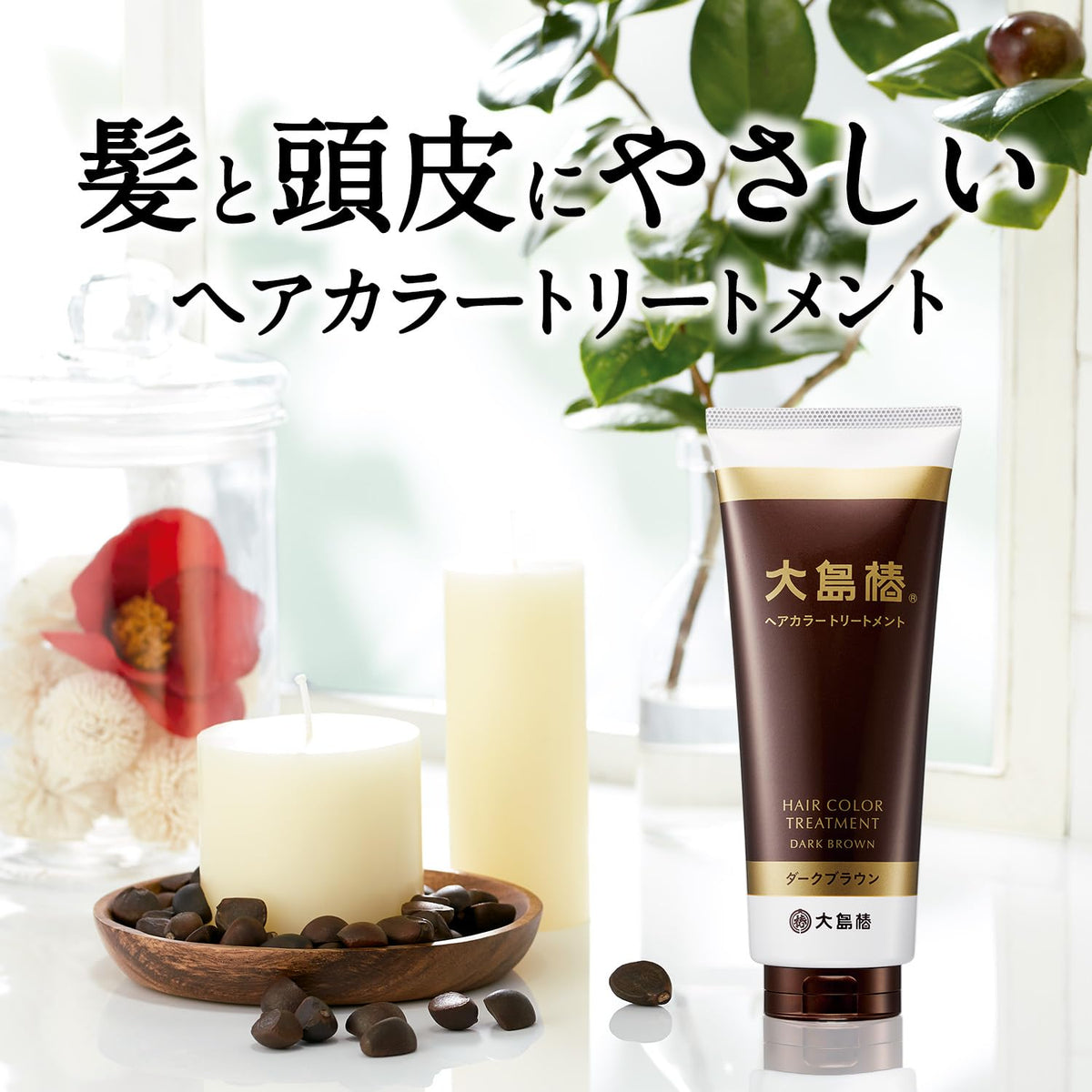 Ooshimatsubaki Hair Color Treatment Dark Brown 180g