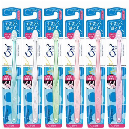 Ora2 Miracle Catch Me Toothbrush [Compact Head Soft] 6-Pack Bulk Purchase *Colors may vary