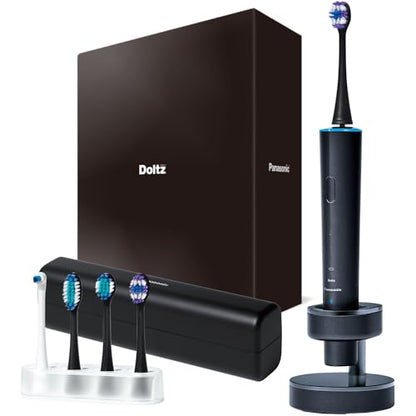 Panasonic 【2023年発売】パナソニック 音波振動ハブラシ ドルツ 最上位モデル W音波振動 Bluetooth搭載 ライトリング機能 充電スタンド 携帯ケース付 ディープネイビー EW-DT73-A