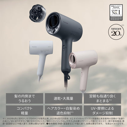 Panasonic Hair Dryer NanoCare EH-NA0K-P Compact Design with Mineral Technology