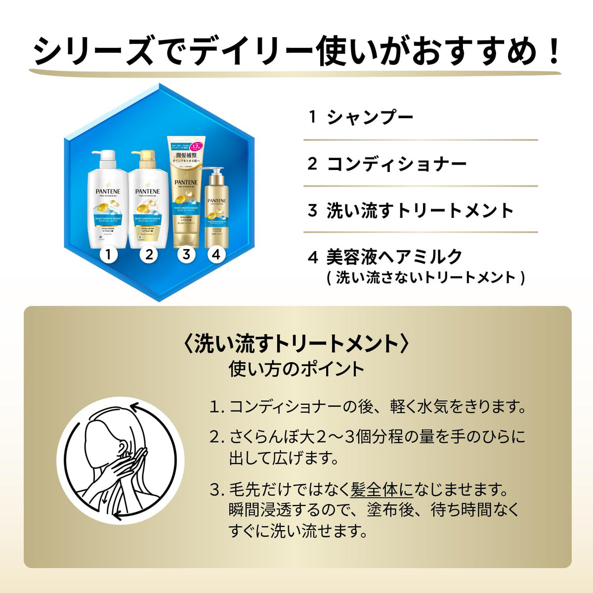 Pantene Shampoo et Après-Shampooing 400mL Ensemble Réparation Moisture