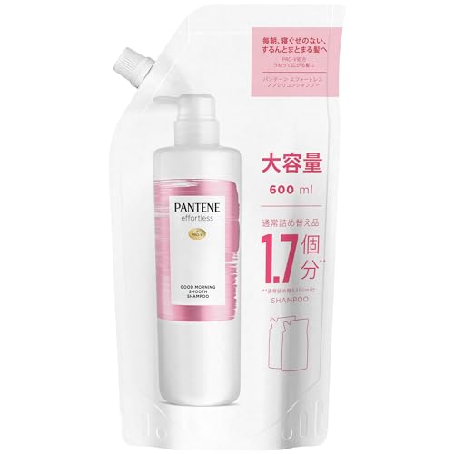 Pantene Effortless Shampoo Refill 600mL for Smooth Hair