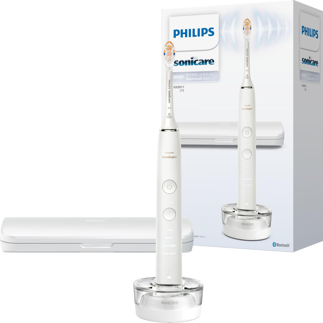 Philips Sonicare DiamondClean 9000 Electric Toothbrush with Travel Case, HX9911/71 White