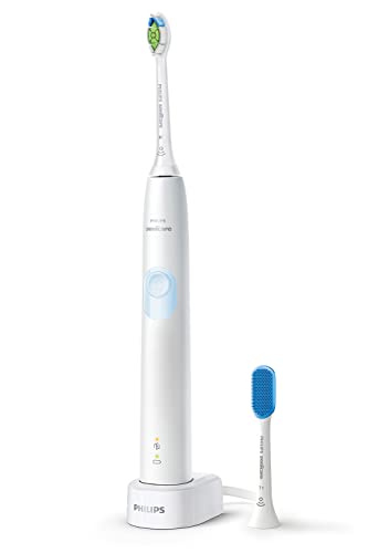 Philips Sonicare ProtectiveClean Electric Toothbrush, WhitePlus and Tongue-Cleaning Brush Heads, HX6809/71, White/Light Blue (Amazon.co.jp Exclusive)
