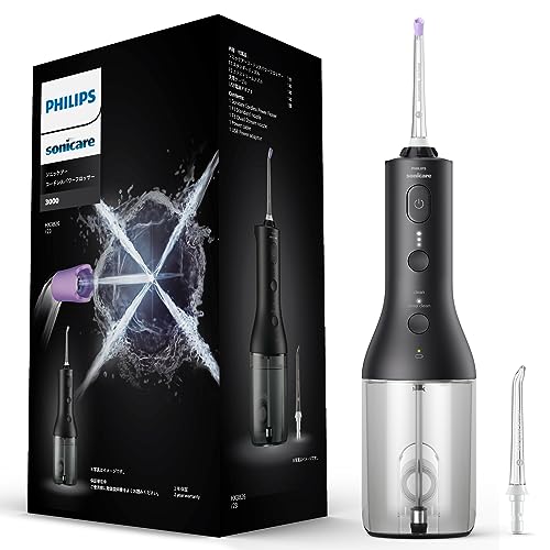 Philips Sonicare Cordless Power Flosser 3000 Oral Irrigator, Black HX3826/23 (Amazon.co.jp Exclusive)