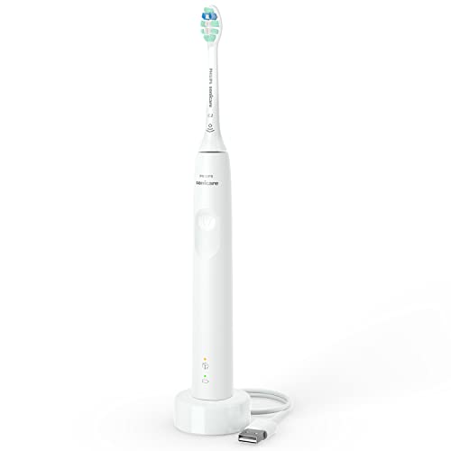 Philips Sonicare 3100 Series Electric Toothbrush, Lightweight USB Rechargeable, White HX3671/23
