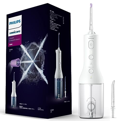 Philips Sonicare Cordless Power Flosser 3000 Oral Irrigator, White, HX3826/21