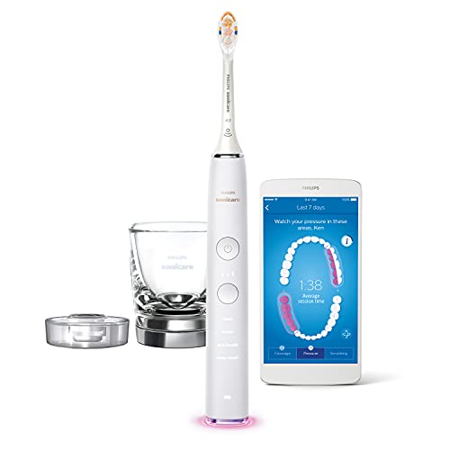 Philips Sonicare DiamondClean Smart Electric Toothbrush with Charging Glass, HX9911/66 White (Amazon.co.jp Exclusive)