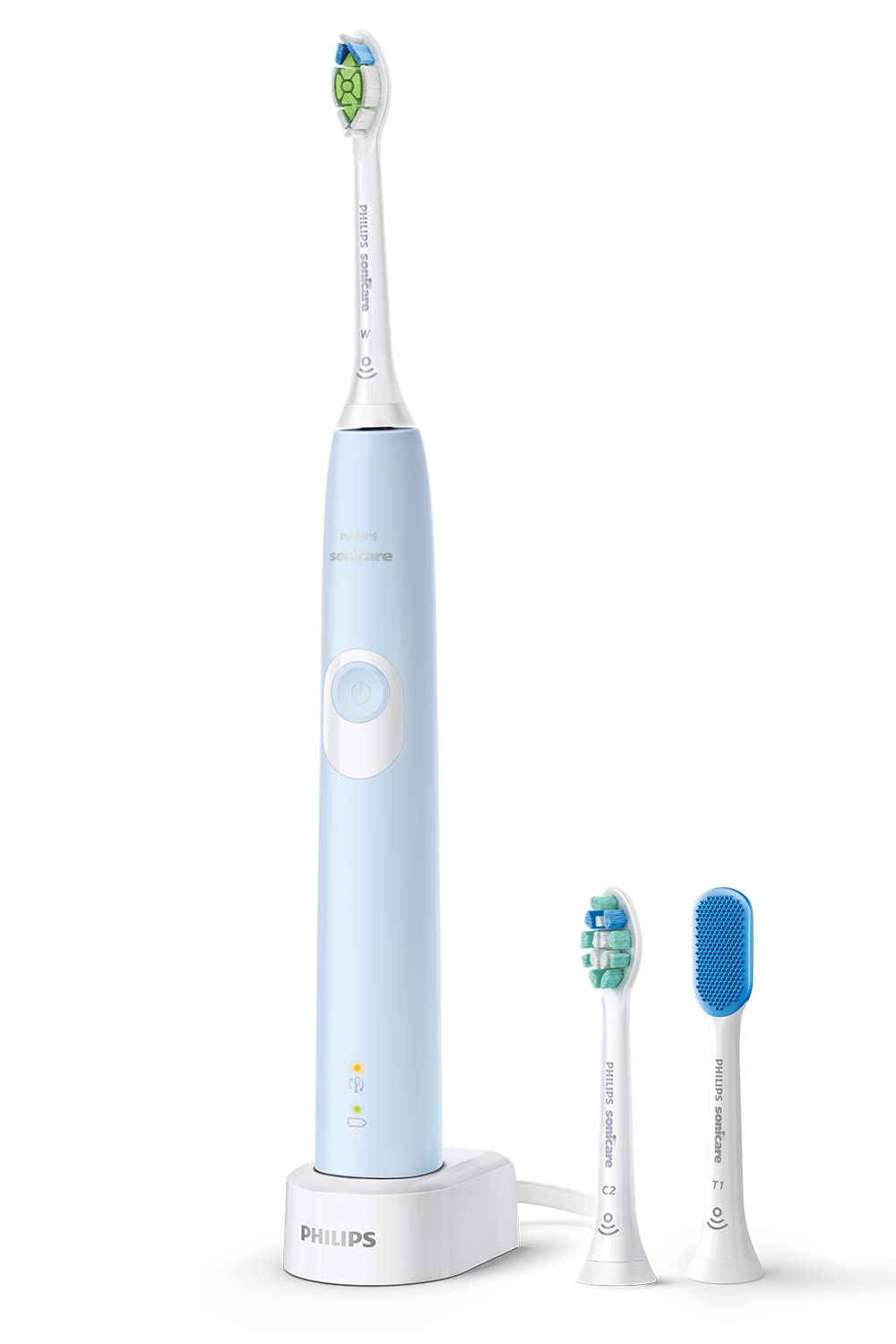 Philips Sonicare ProtectiveClean Electric Toothbrush, WhitePlus/CleanPlus/Tongue Cleaner, HX6803/71, Light Blue