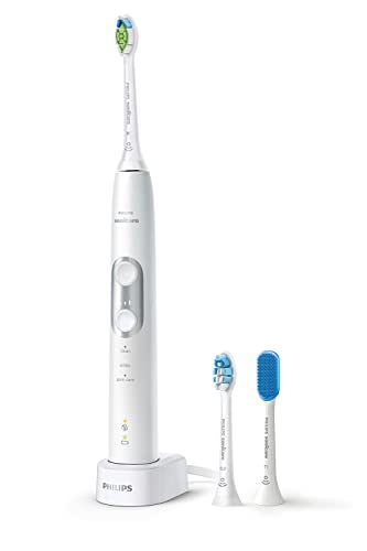 Philips Sonicare ProtectiveClean Premium Electric Toothbrush with WhitePlus, GumPlus and Tongue-Cleaning Heads, HX6877/55, White