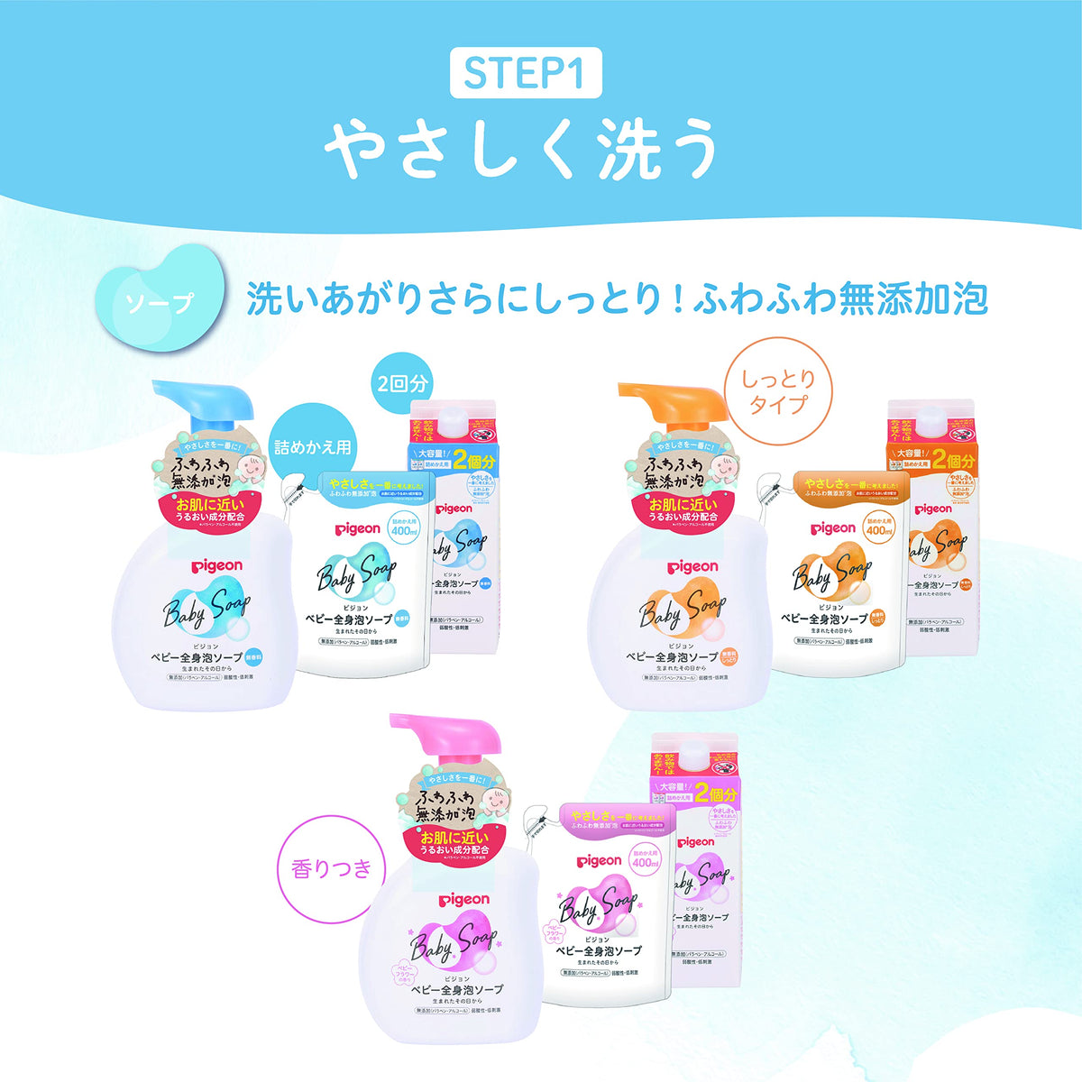 Pigeon Baby Foaming Body Soap 500ml Gentle Cleansing for Infants
