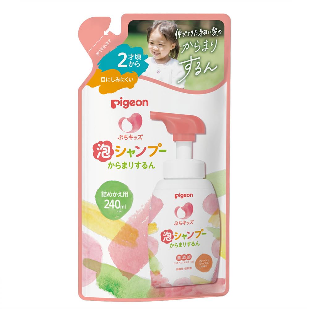 Pigeon Kids Foam Shampoo Detangling Fresh Apple Scent 240ml Refill