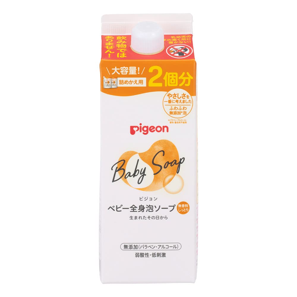 Pigeon Baby Whole Body Foam Soap Moisturizing Refill, 2 Refills 800ml