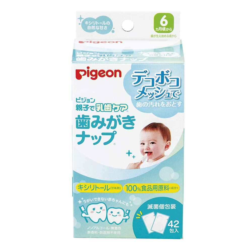 Pigeon Parent and Child Baby Tooth Care Toothbrushing Wipes, 42 Packs