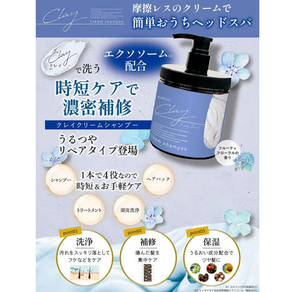 Pikomonte Clay Cream Shampoo Fruity Floral Scent 450g