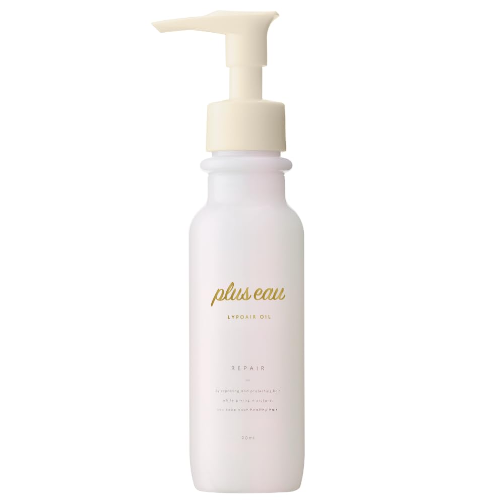 plus eau Repair Oil 90ml Ultra Moisturizing White Floral & Pear Fragrance Hair Oil Leave-In Treatment with Silk Repair Ingredients High Damage