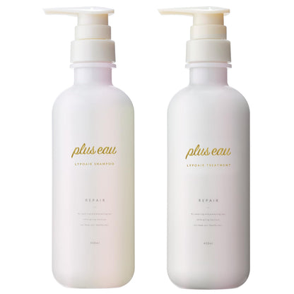 plus eau プリュスオー シャンプー トリートメント リポア しっとり 450ml 2本セット ポンプ ホワイトフローラル&amp;ペアーの香り シルク由来PPT系洗浄成分配合 シルクリポカプセル配合 シリコンフリー