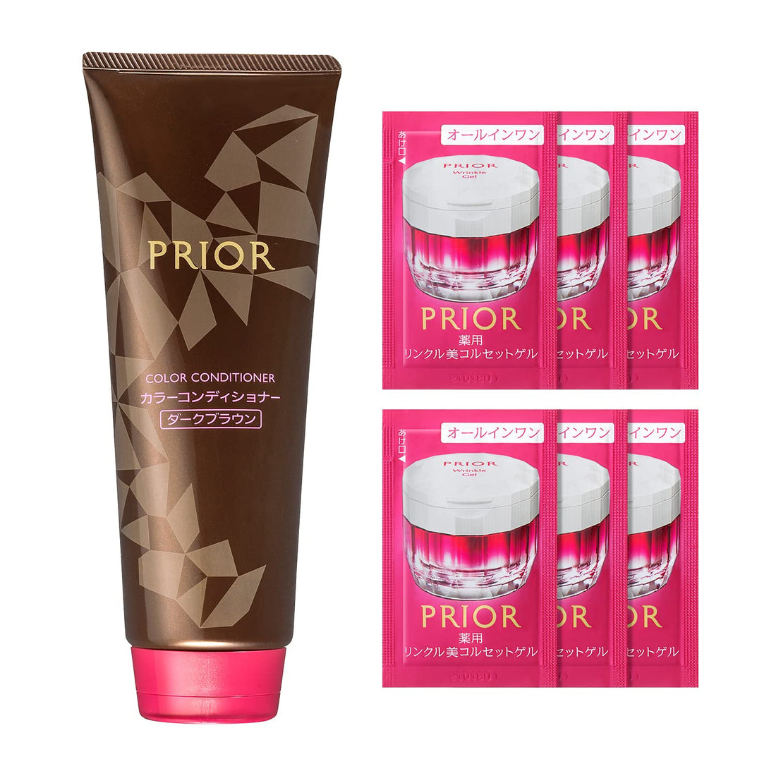 PRIOR Color Conditioner Dark Brown Set 230g for Japanese Hair Care