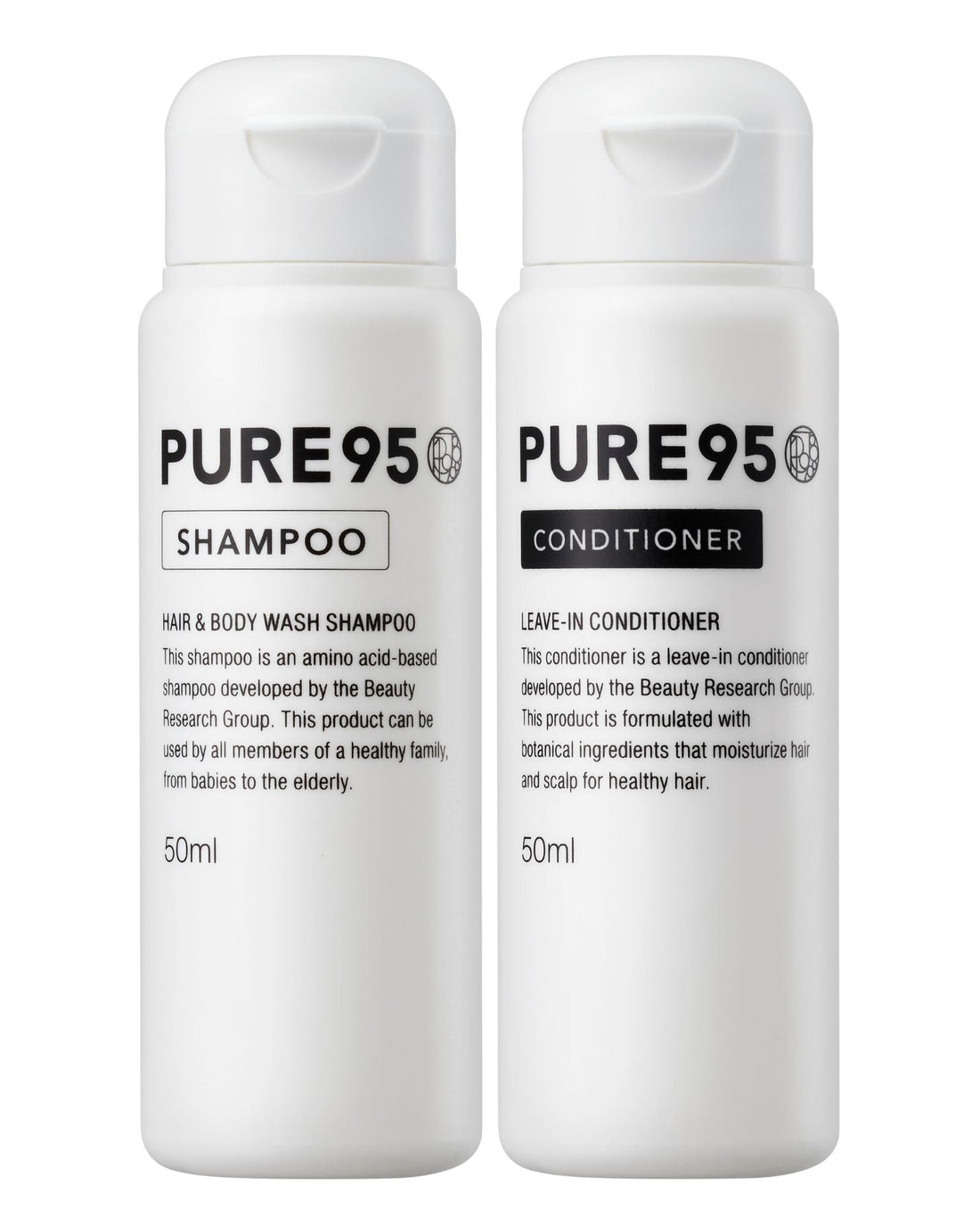 PURE95 Shampoo and Conditioner Trial Set, 50ml Each