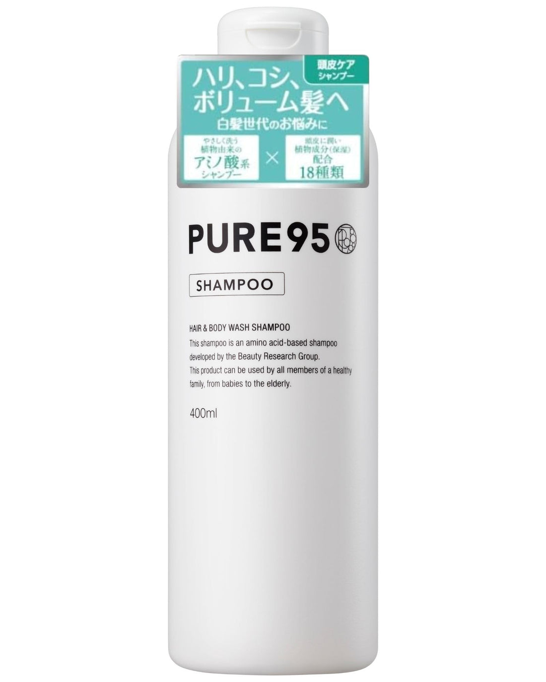 PURE95 P J Amino Acid Shampoo 400ml for Japanese Hair Care