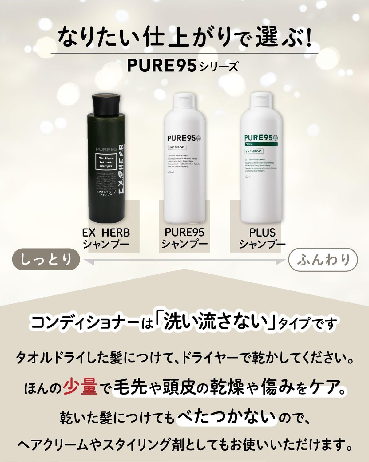 PURE95 P J Amino Acid Shampoo 50ml for Gentle Hair Care
