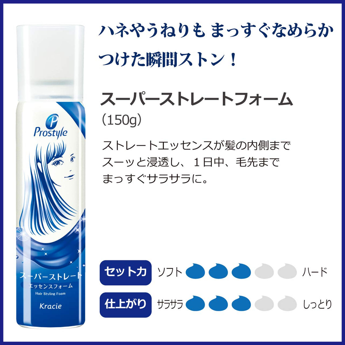 PRO STYLE Super Straight Foam 150g for Smooth Hair Control