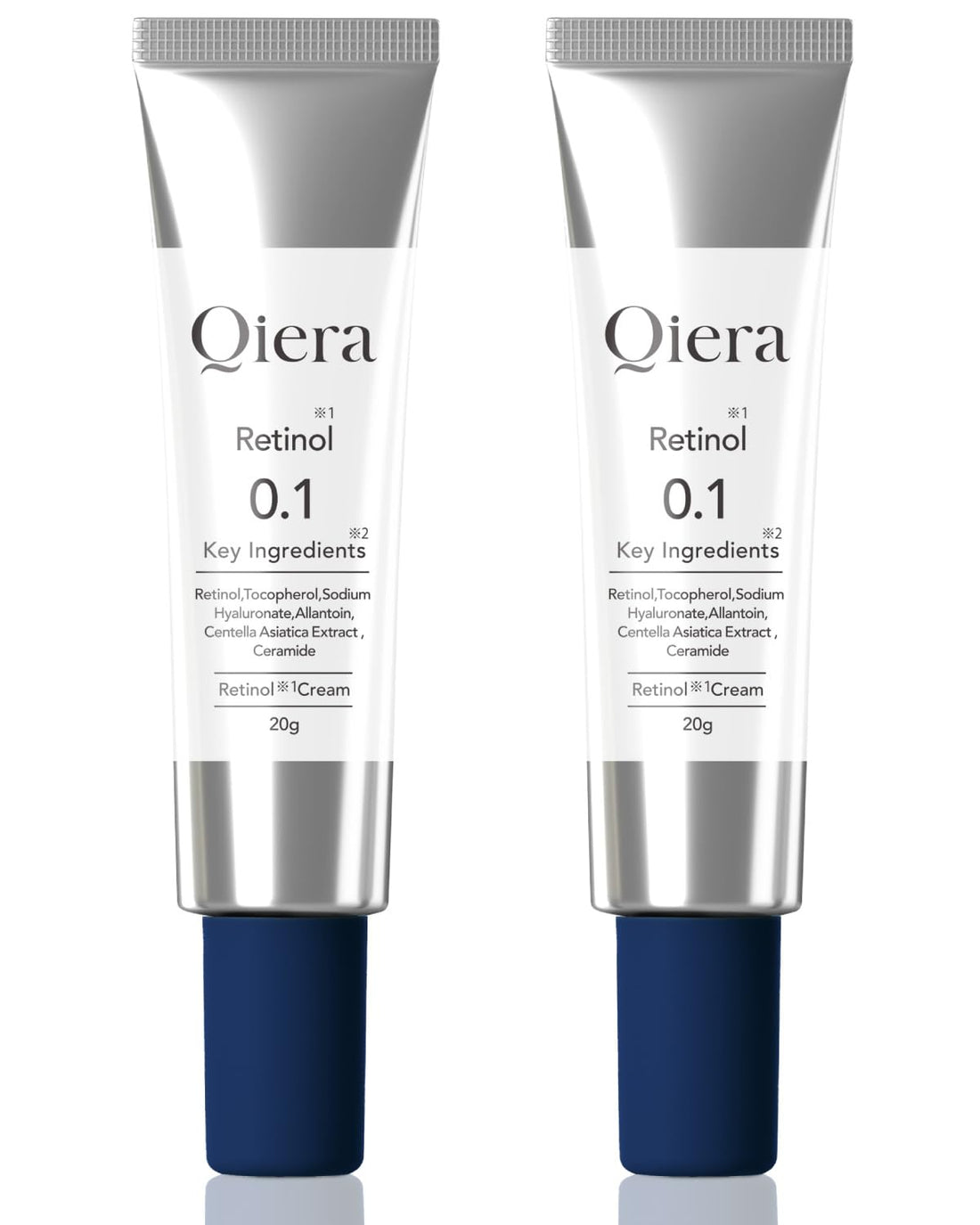 Qiera Retinol Cream with Peptides and Ceramides 20g Duo