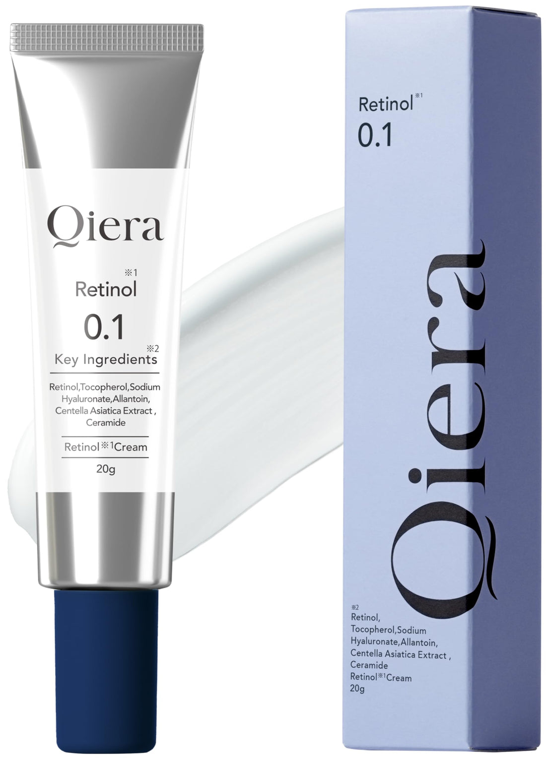 Qiera Retinol Cream 20g with Peptides and Ceramides for Youthful Skin