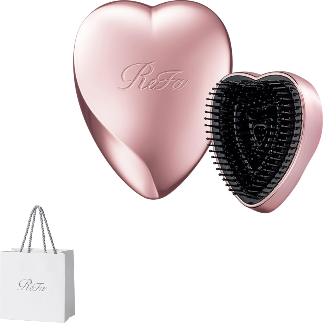 ReFa HEART BRUSH mini Hair Brush with Shopper Rose Gold