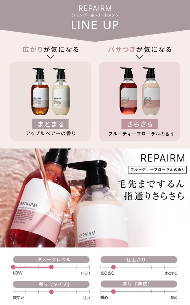 Repairm Damage Care Shampoo 350ml for Smooth and Shiny Hair