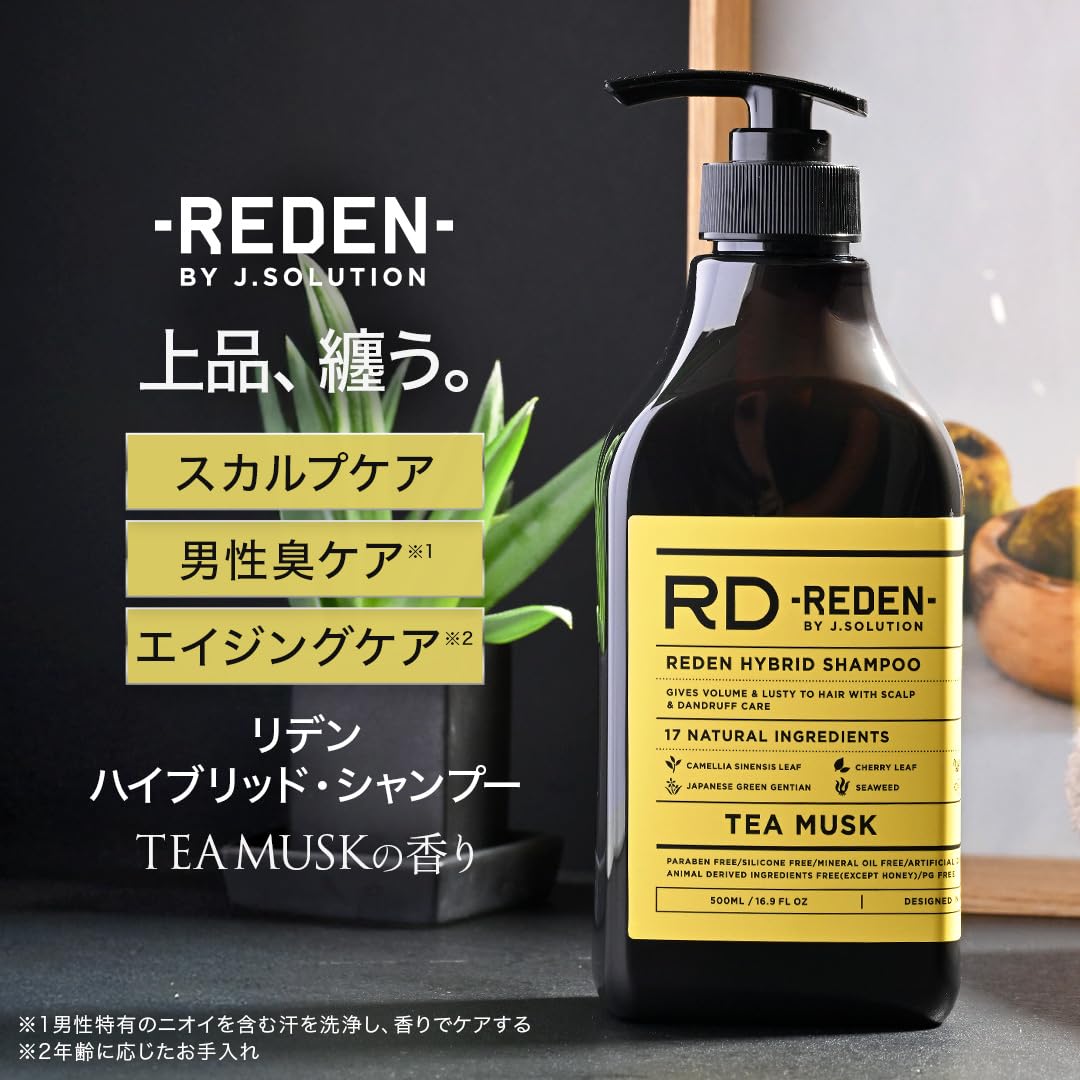 REDEN Shampoo Hybride 500ml pour Hommes avec Extraits de Thé