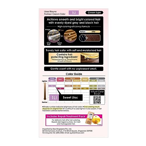 Liese Blaune Lumiest Hair Color 1LI Sweet Lilac 108g