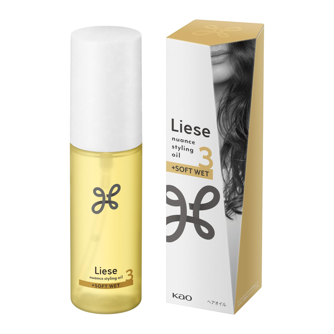 Liese Nuance Styling Oil + Soft Wet 3, White Floral &amp; Soap Scent, Damage Repair &amp; Moisturizing Hair Oil 80ml