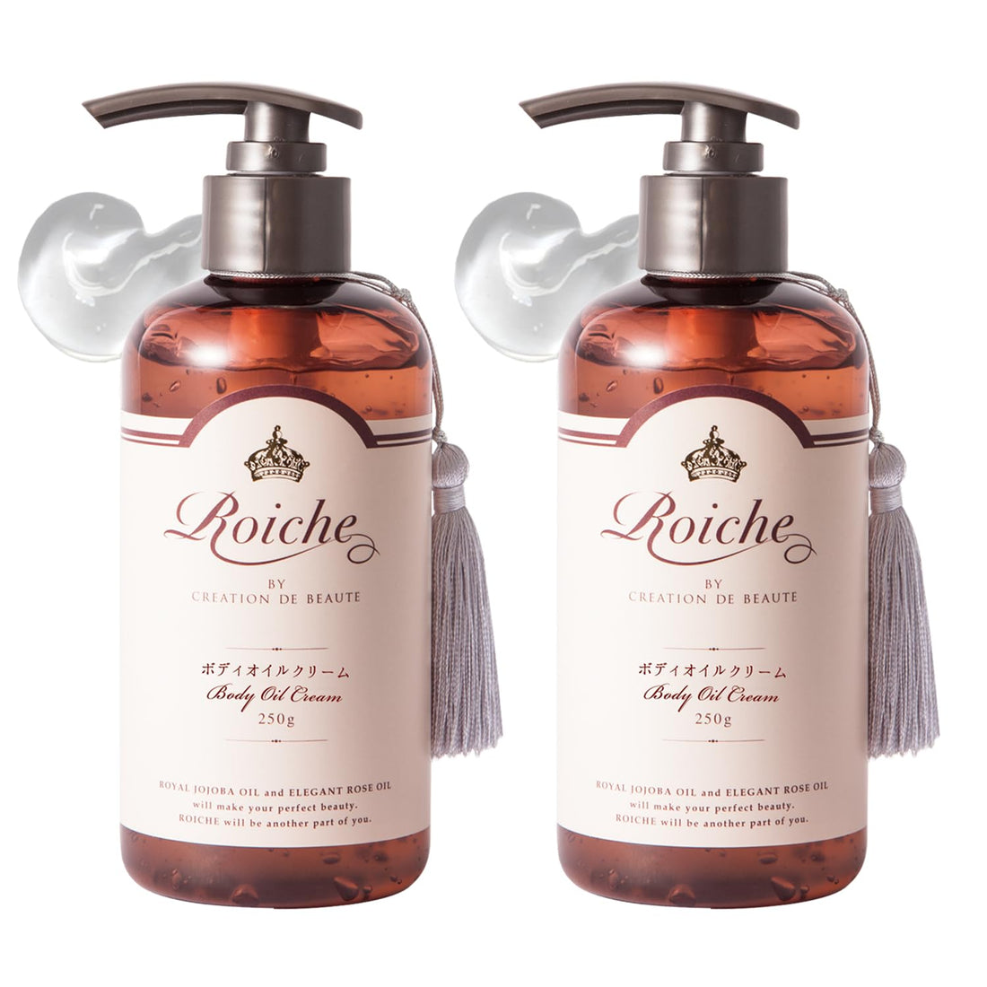 Roishe Body Oil Cream with Feminine Rose Scent 250g Set