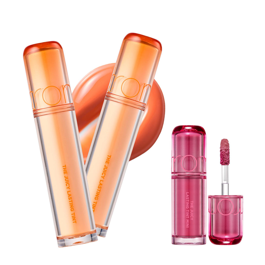 rom&amp;nd Juicy Lasting Tint High Pigment Lip Tint Set 2ea + 1ea